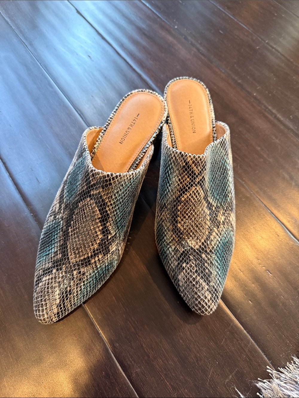 14th and Union Embossed block heel mule